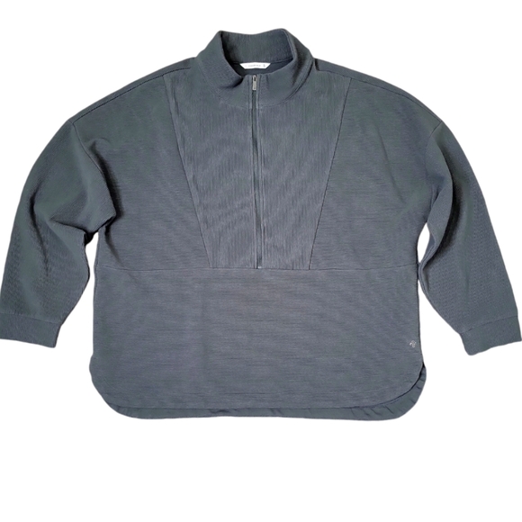 Shambhala Women's Sweater Size XL 1/2 Zip Pull Over Drop Shoulder Dark Green - Picture 3 of 9